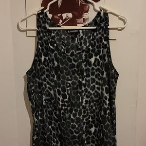 Express animal print sleeveless dress shirt